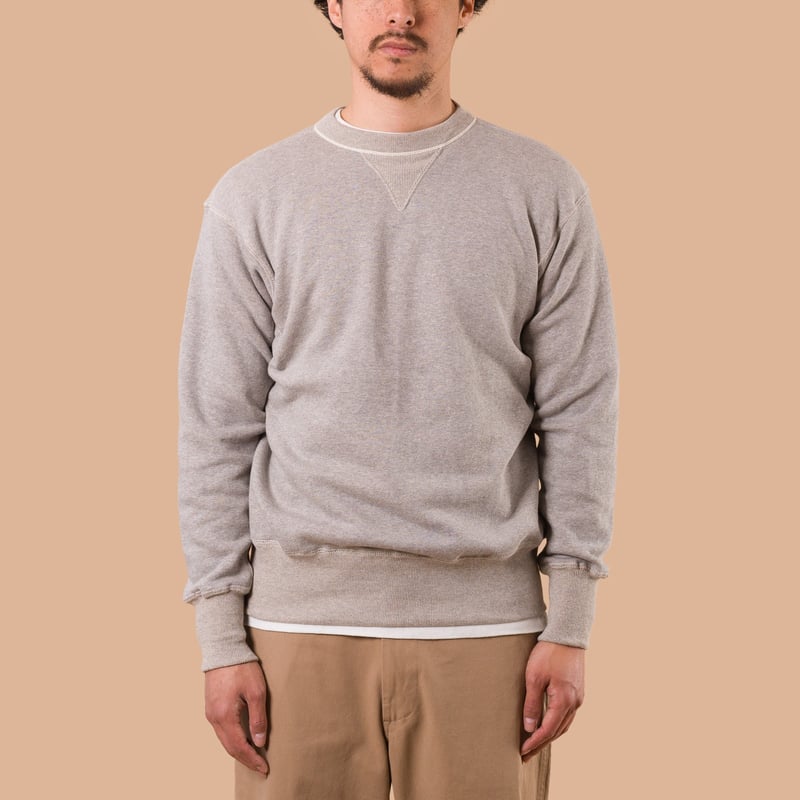 image flaneurs WAREHOUSE & CO.  Lot. 401 Plain Crew Neck Sweashirt heather grey de face