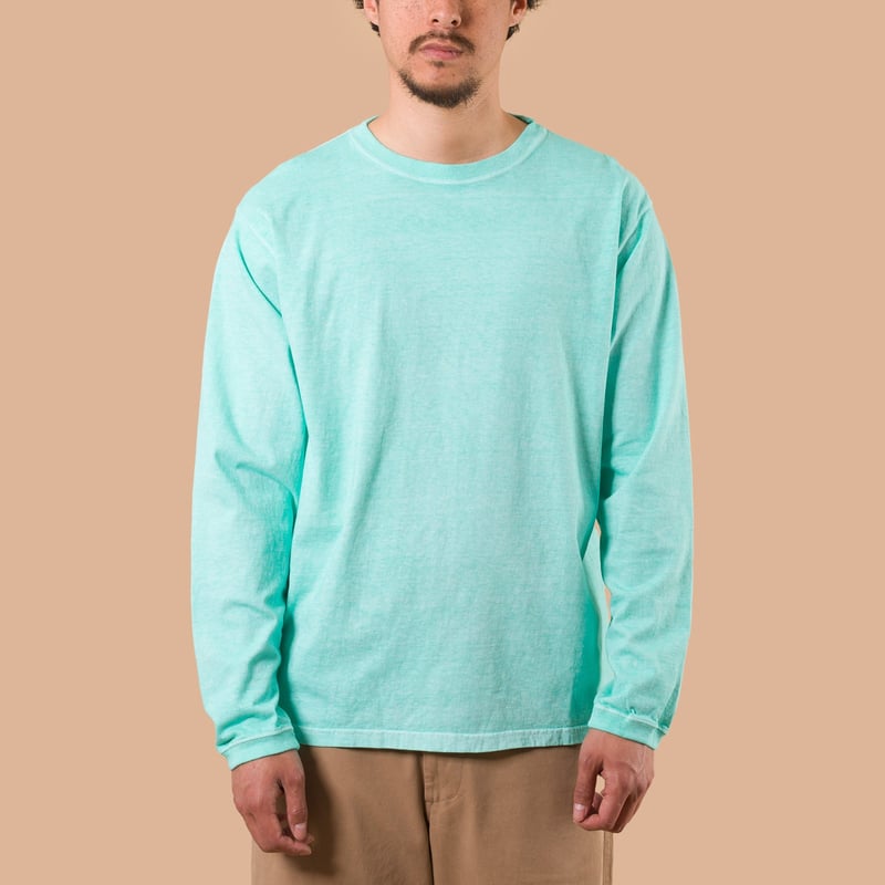 Image-Flâneurs_GOOD ON / L/S Crew Tee p-mint de face