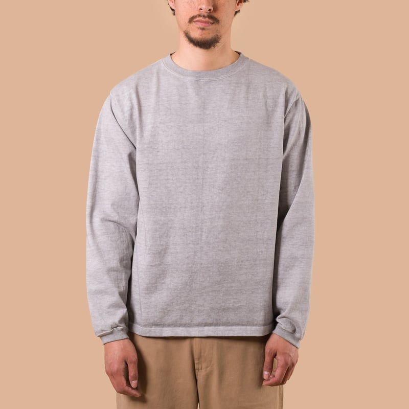 Image-Flâneurs_GOOD ON / L/S Heavy Crew Tee p-ash de face