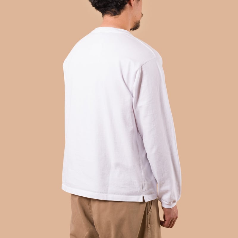 Image-Flâneurs_GOOD ON / L/S Heavy Crew Tee White de dos