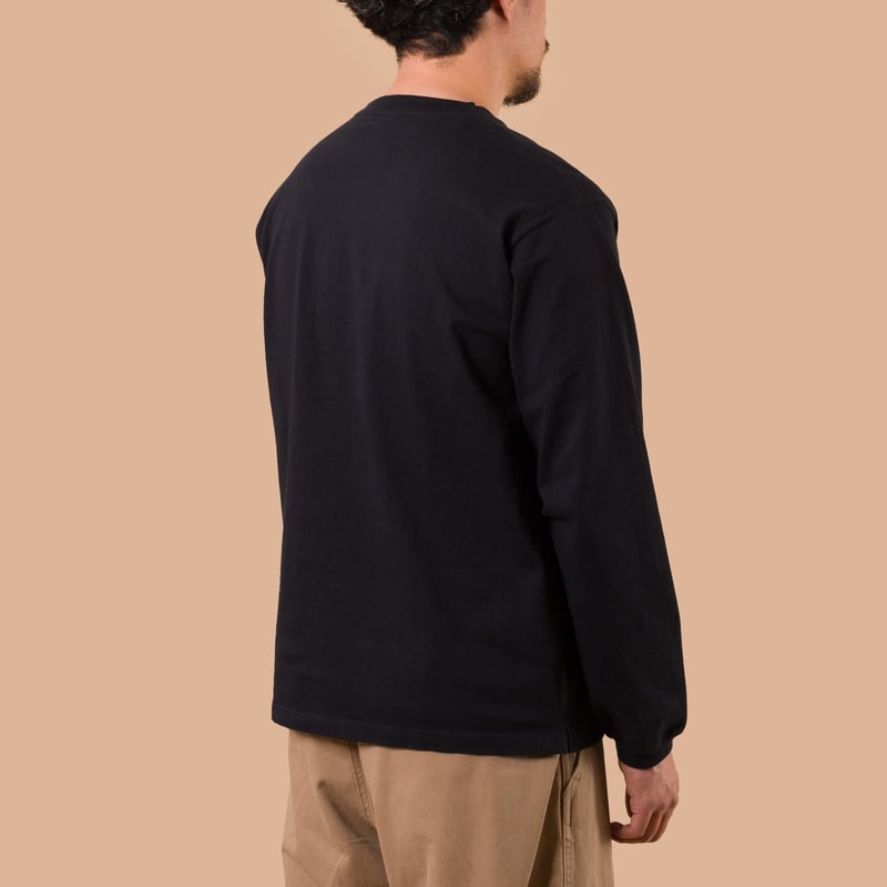 Image-Flâneurs_GOOD ON / L/S Heavy Crew Tee Black dos