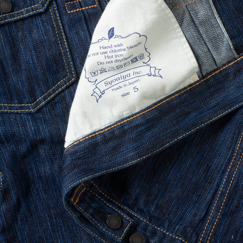 Pure Ble Japan flaneurs stamp Waterfall Type II 14.5oz Selvedge Denim Jacket Dark Indigo (9)
