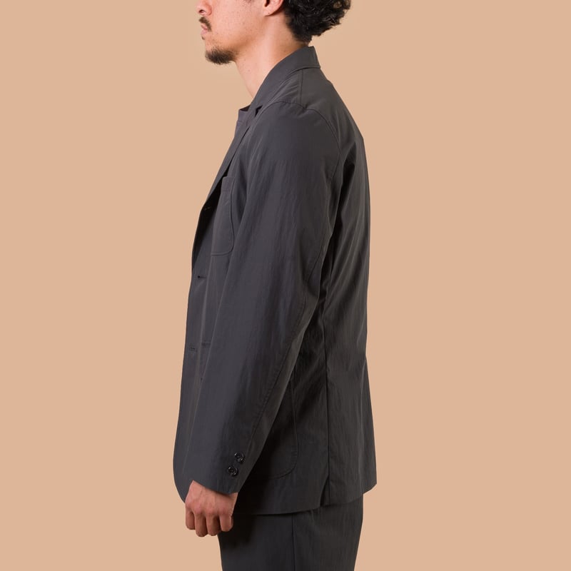 image flâneurs BEAMS PLUS / 3B Travel Jacket Comfort Cloth Charcoal de profil