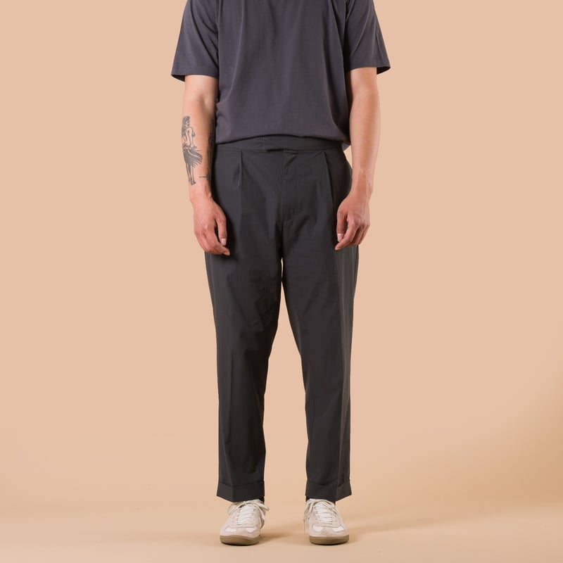 1 Pleat Travel Comfort Cloth Charcoal