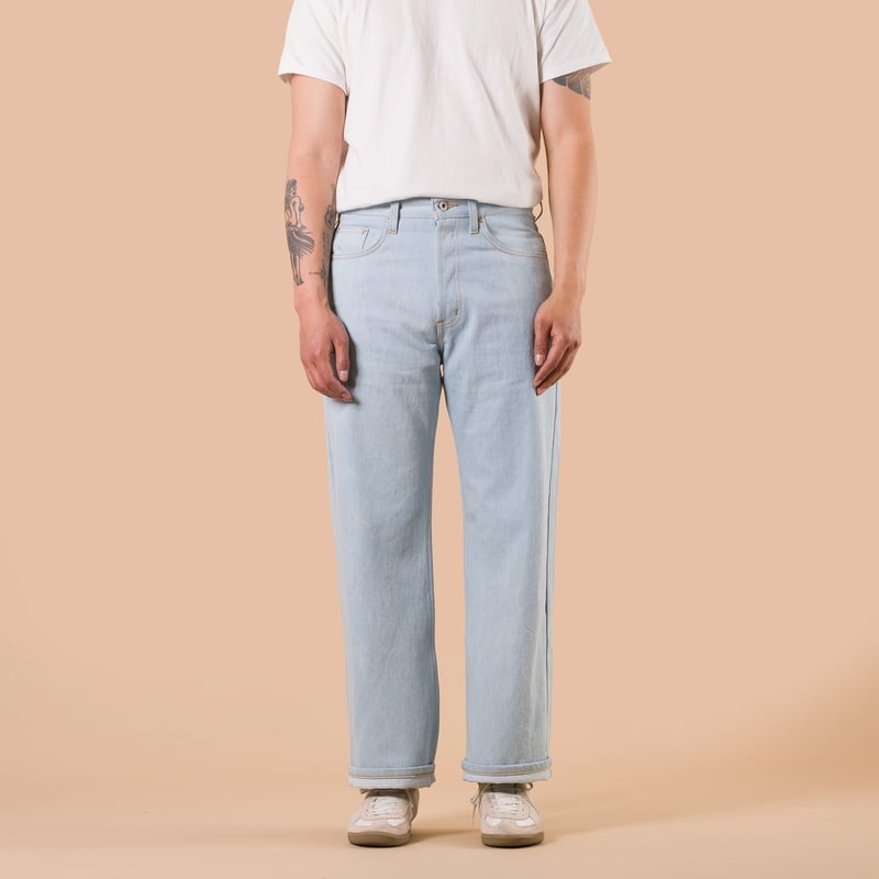 image flâneurs NAKED & FAMOUS / StrongGuy Secret Agent Bleach Blue de face