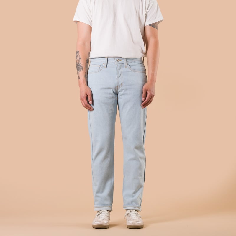 image flâneurs NAKED & FAMOUS / WeirdGuy Secret Agent Bleach Blue de face