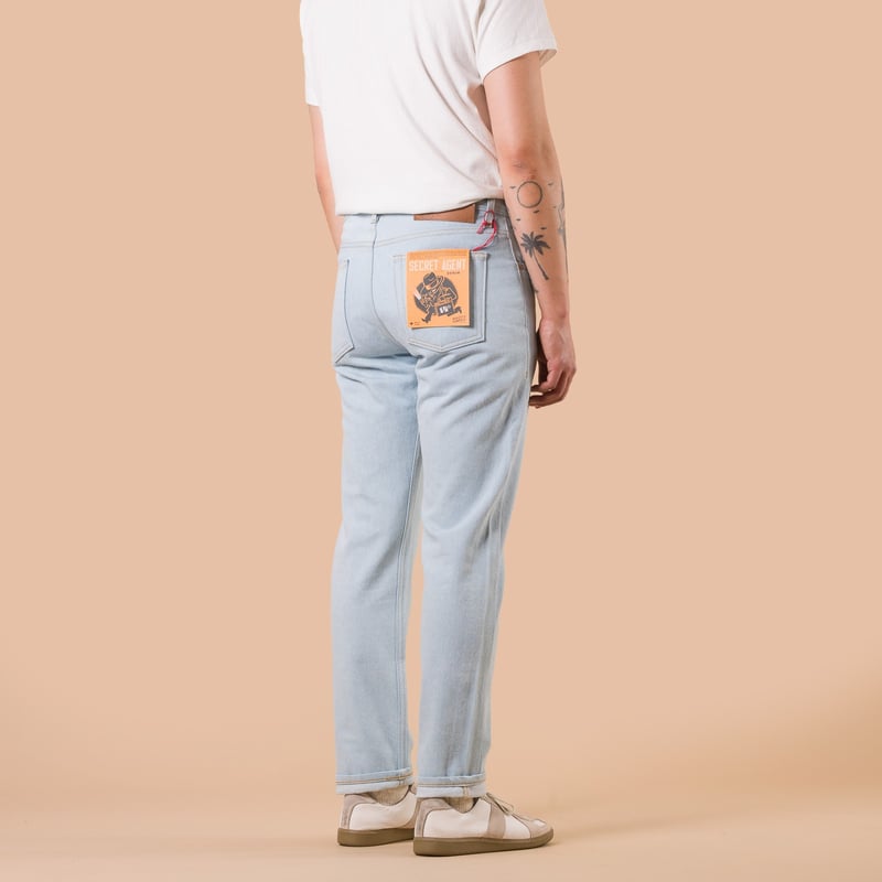 image flâneurs NAKED & FAMOUS / WeirdGuy Secret Agent Bleach Blue de dos