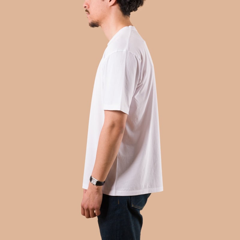 image flâneurs BATONER / Light Meriyasu T-Shirt White de profil