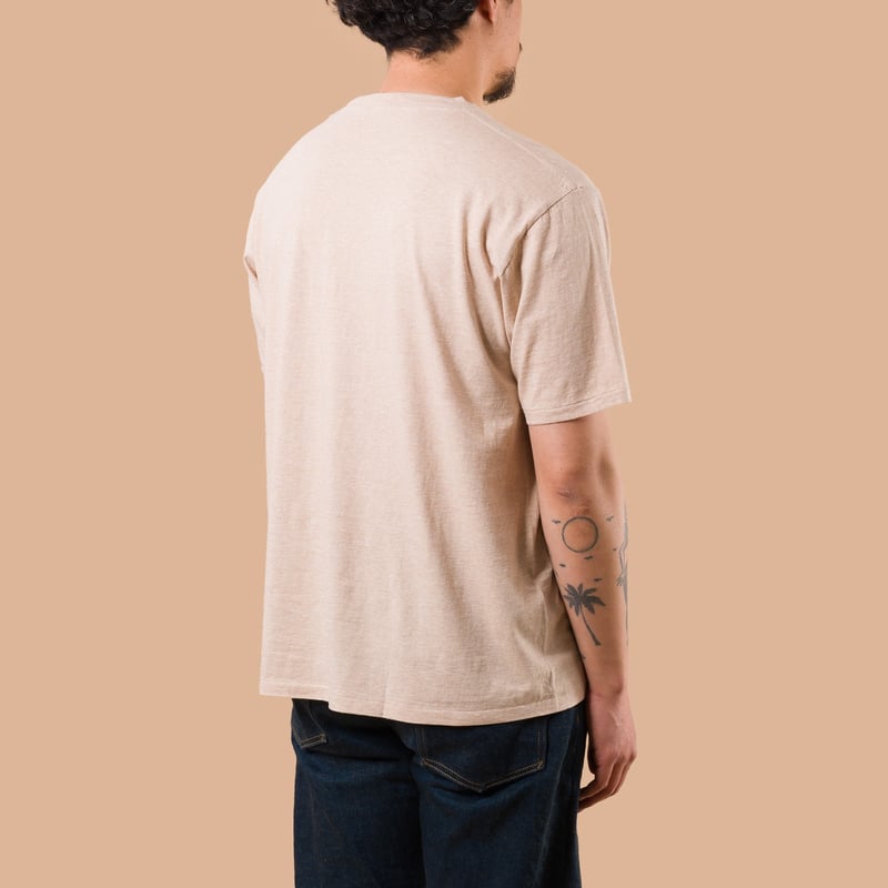 BATONER / Light Meriyasu T-Shirt Heather Beige de dos