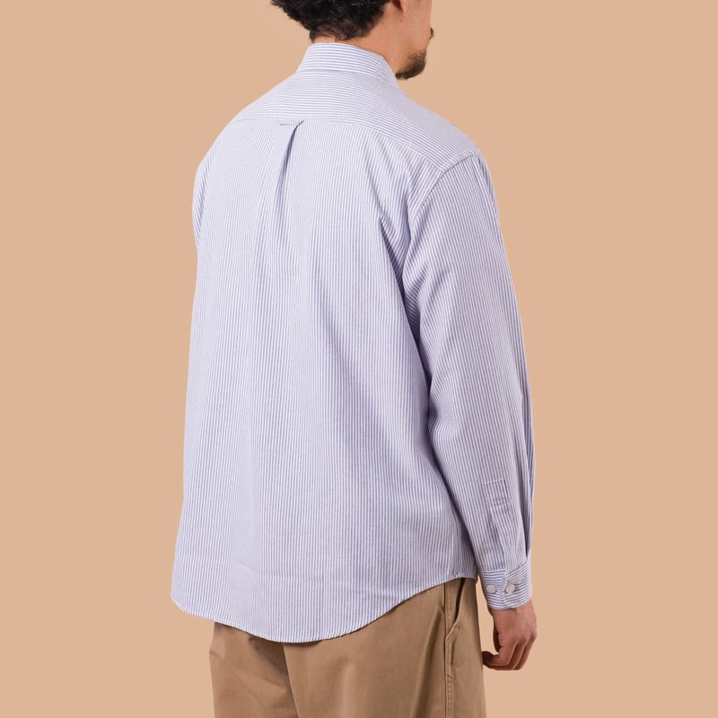 image flâneurs FRIZMWORKS / OG Stripe Oversized Shirt Blue de dos