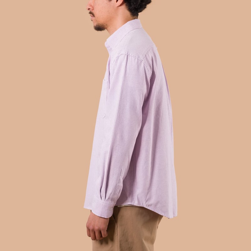 image flâneurs FRIZMWORKS / OG Stripe Oversized Shirt Purple de profil