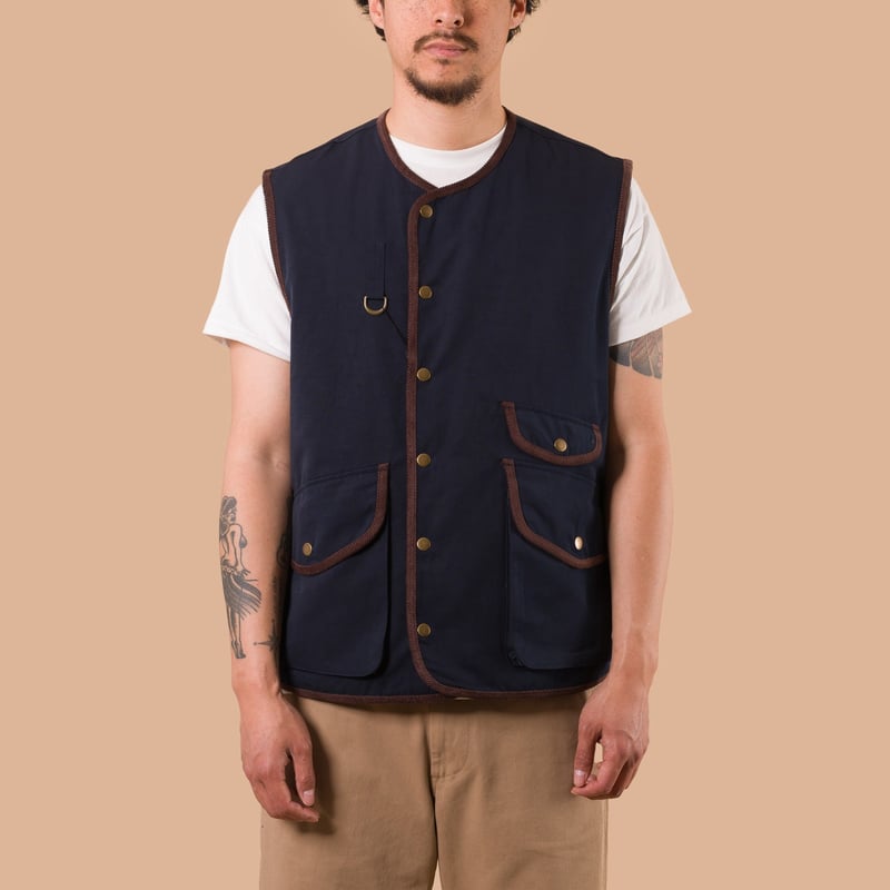 image flâneurs FRIZMWORKS / Heritage Hunting Vest Navy de face