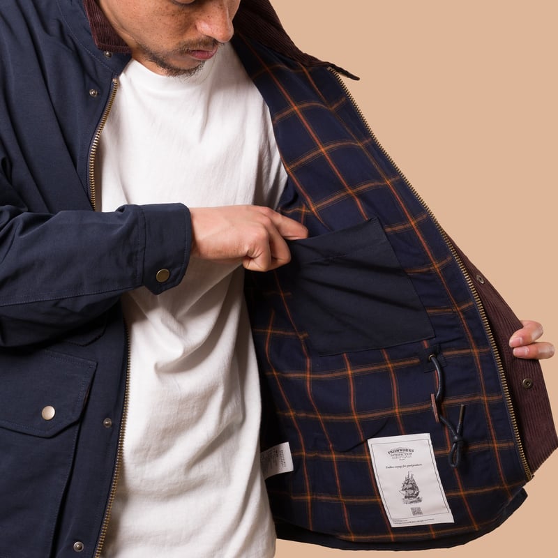 image flâneurs FRIZMWORKS / Royal Hunting Jacket Navy détail int