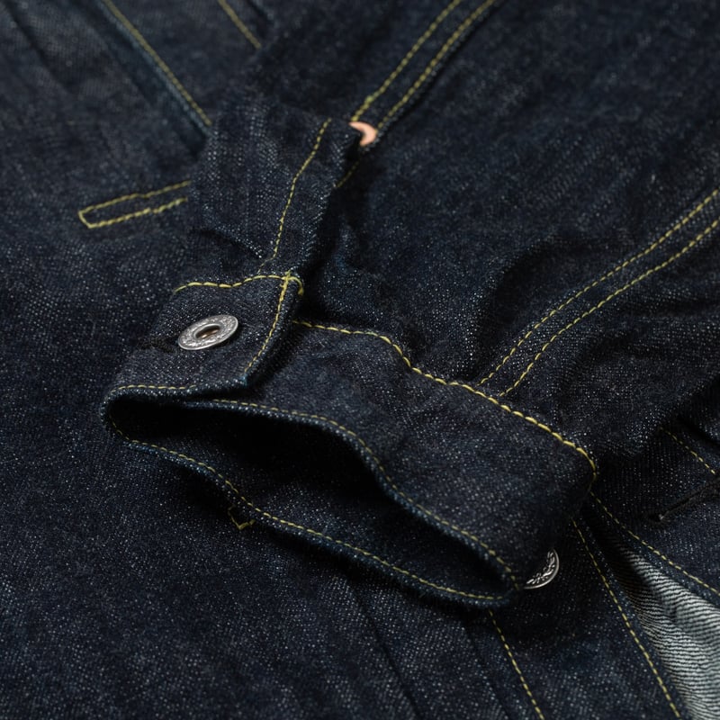 detail manche flaneurs FOB FACTORY  F2460 14oz WWII Denim Blouse (4)