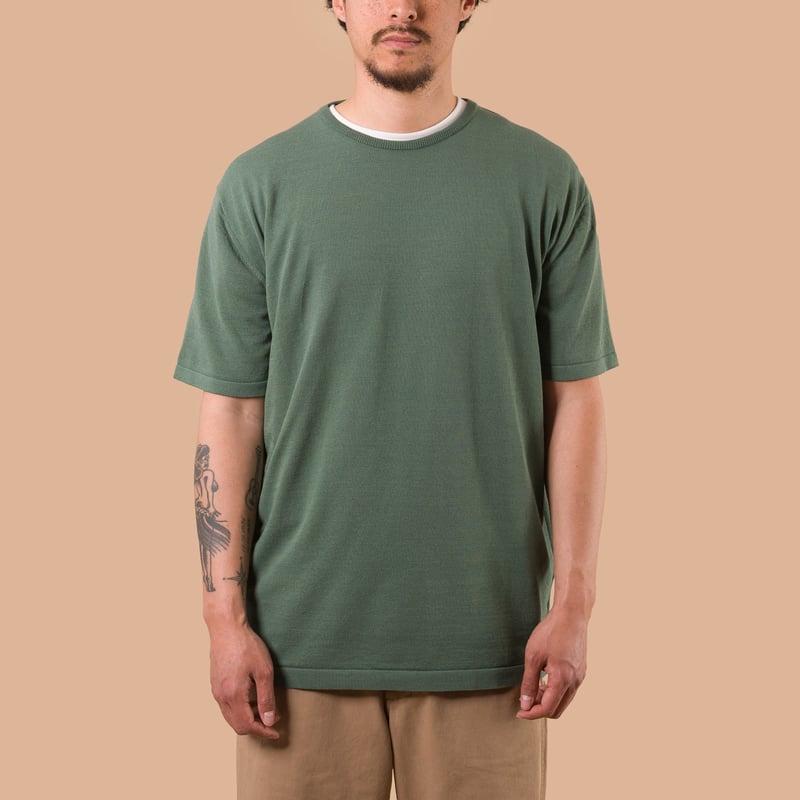 image flâneurs MOONCASTLE / Ice Cotton Relax Crewneck Olive de face