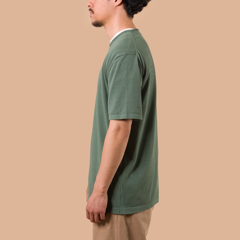 image flâneurs MOONCASTLE / Ice Cotton Relax Crewneck Olive de profil