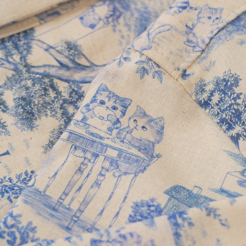 détail bouton flaneursmanche  chemise NAKED & FAMOUS Aloha Shirt Linen cats (6)