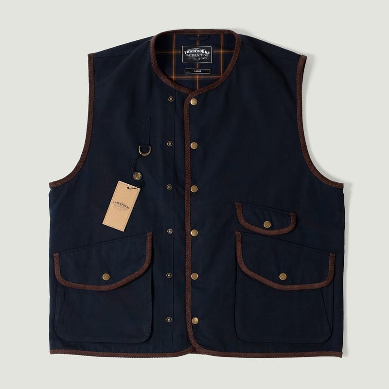 Vignettes flaneurs veste FRIZMWORKS Heritage Hunting Vest Navy