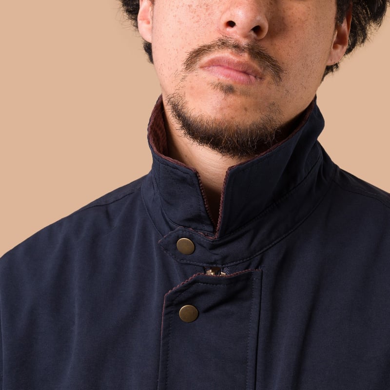 image flâneurs FRIZMWORKS / Royal Hunting Jacket Navy détail col