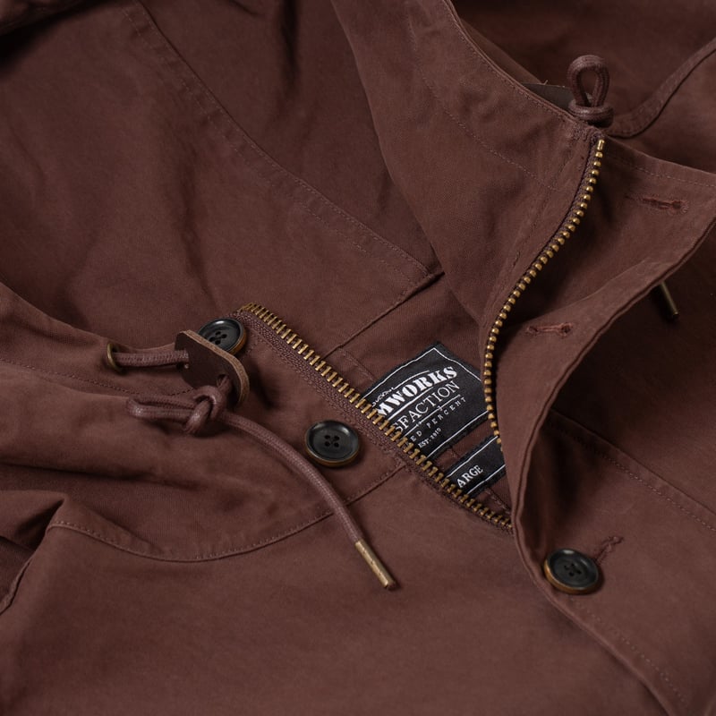 detail flaneurs veste FRIZMWORKS French M47 Parka Brown (2)