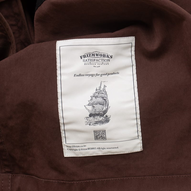 detail flaneurs veste FRIZMWORKS French M47 Parka Brown (4)