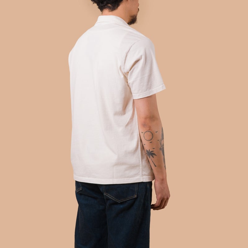 Short Sleeve Open Tee Shirts in Natural Color