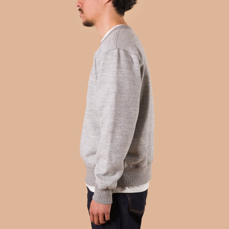 image flâneurs WHITESVILLE / Heavy Loopwheel Sweatshirt Heather Gray de profil