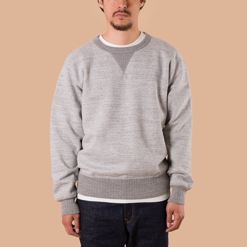 image flâneurs WHITESVILLE / Heavy Loopwheel Sweatshirt Heather Gray de face