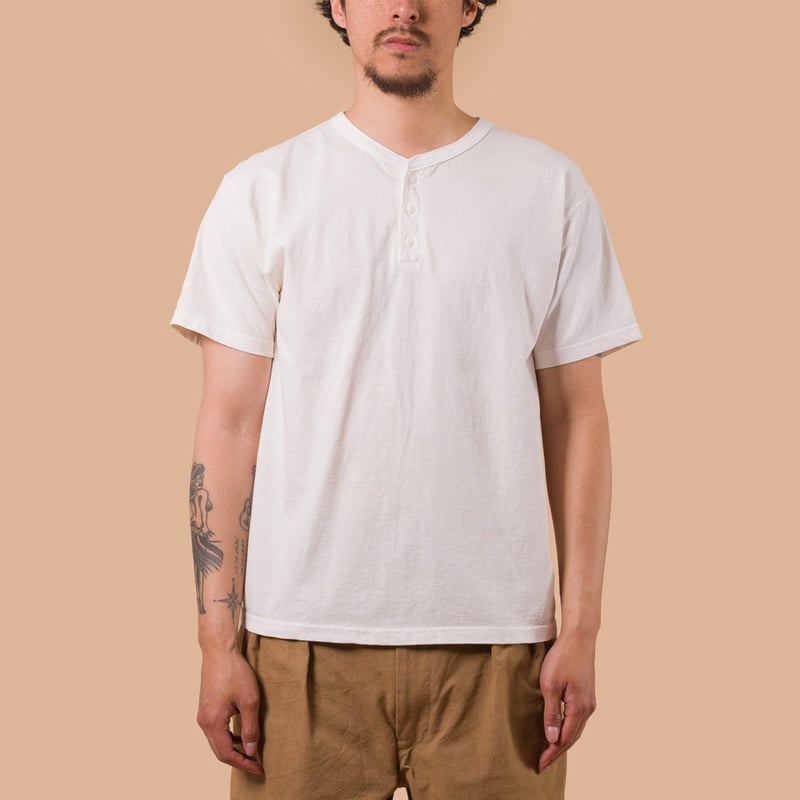 Short Sleeve Henley Tee P-Natural
