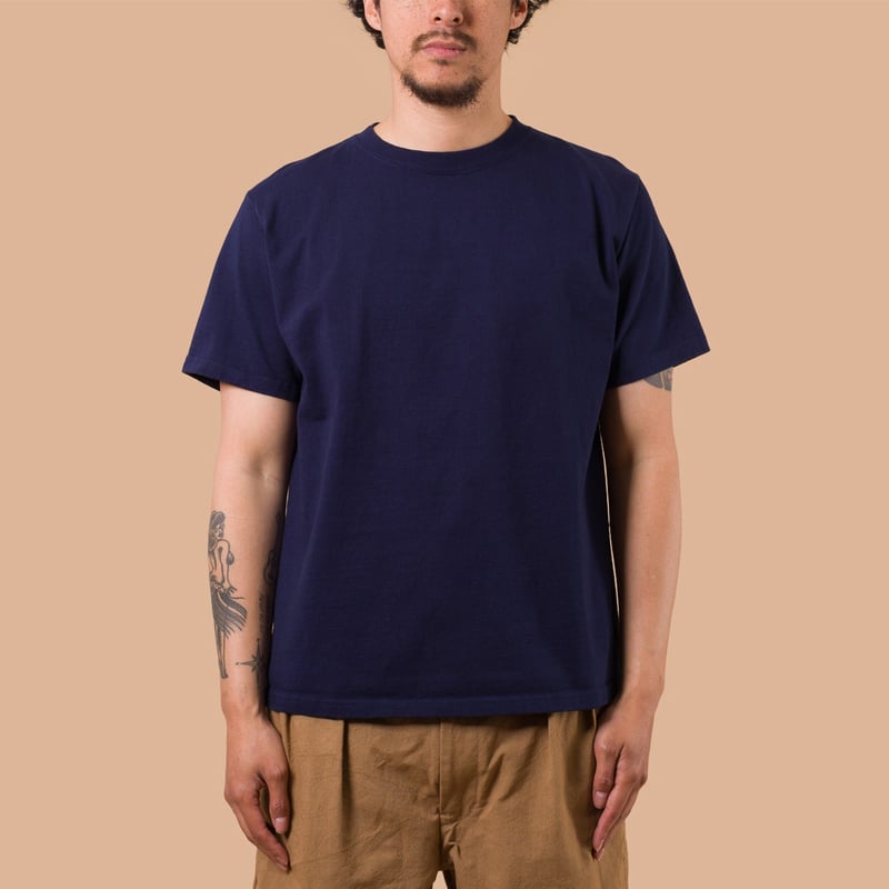 image flâneurs GOOD ON / S/S Heavy Crew Tee Navy de face