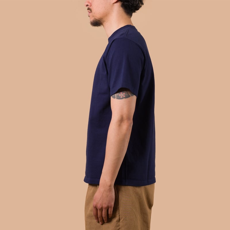 image flâneurs GOOD ON / S/S Heavy Crew Tee Navy de profil