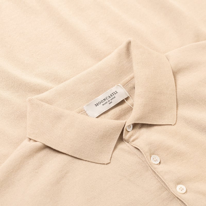 Image Flâneurs MOONCASTLE / Ice Cotton Poloneck Latte Beige détail col