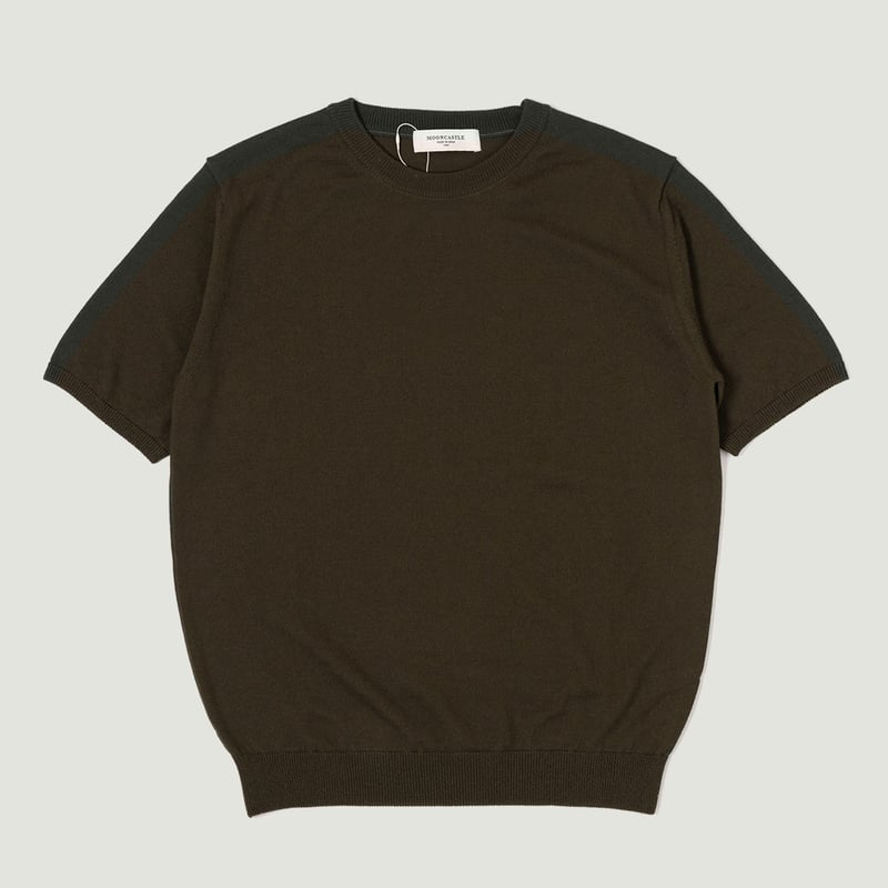 image flâneurs MOONCASTLE / 12G Wool Crewneck Short Sleeve Dark Olive vignette