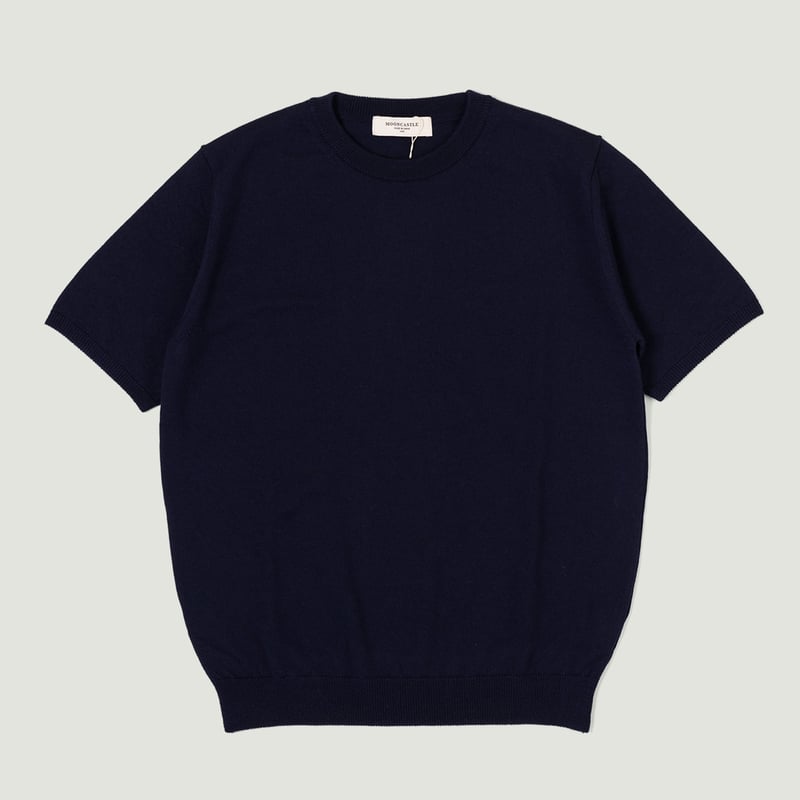 image flâneurs MOONCASTLE / 12G Wool Crewneck Short Sleeve Navy Vignette