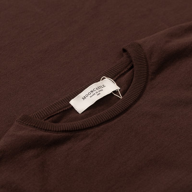 image flâneurs MOONCASTLE / Ice Cotton Relax Crewneck Brown détail col