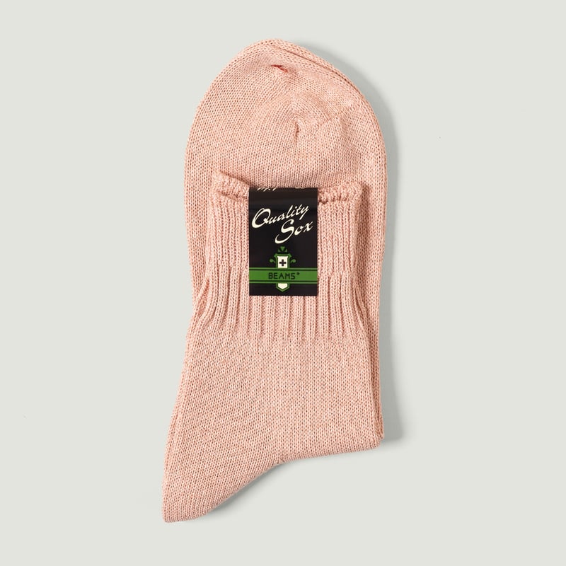 image flâneurs BEAMS PLUS / Washi Short Rib Socks Pink vignette
