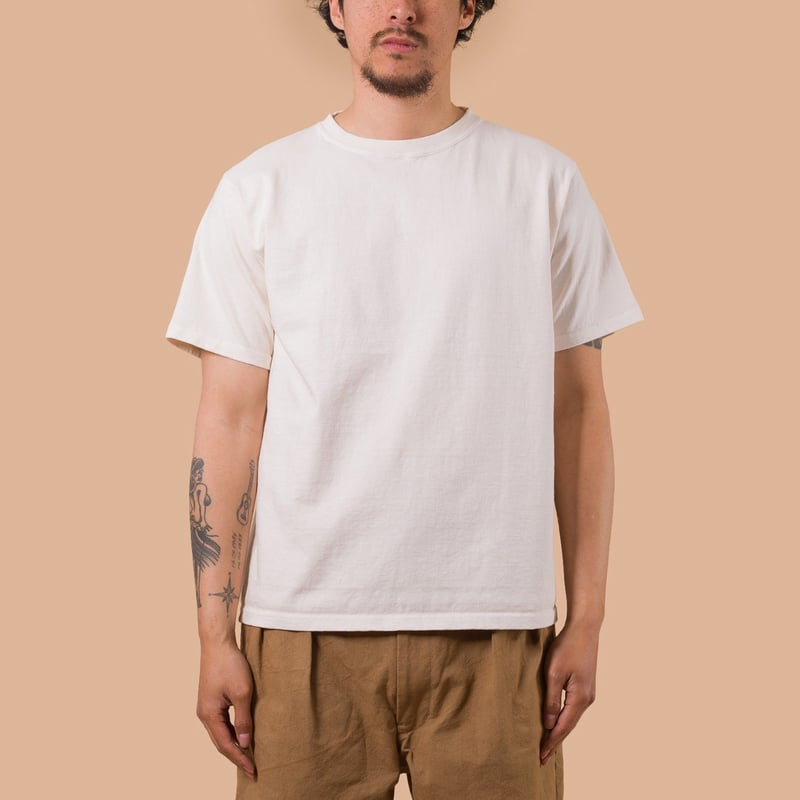 Image-Flaneurs_GOOD ON / S/S Heavy Crew Tee P-Natural_de-face