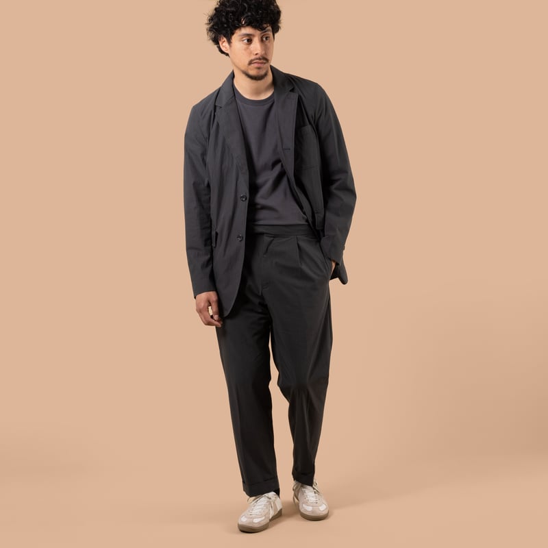 1 Pleat Travel Comfort Cloth Charcoal