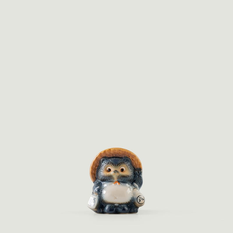 Vignettes flaneurs BEAMS JAPAN Fortune Raccoon Dog Piggy Bank indigo tanuki