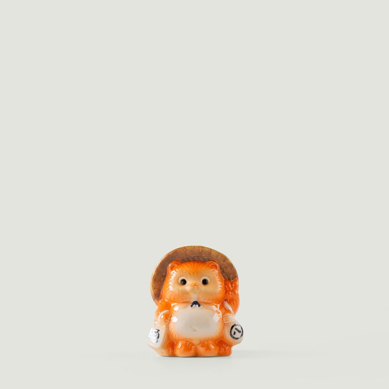 Fortune Raccoon Dog Piggy Bank Orange
