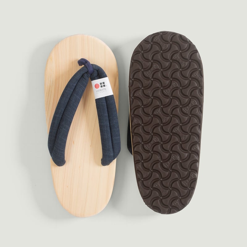 Vignettes flaneurs BEAMS JAPAN Wooden Geta Sandal Navy