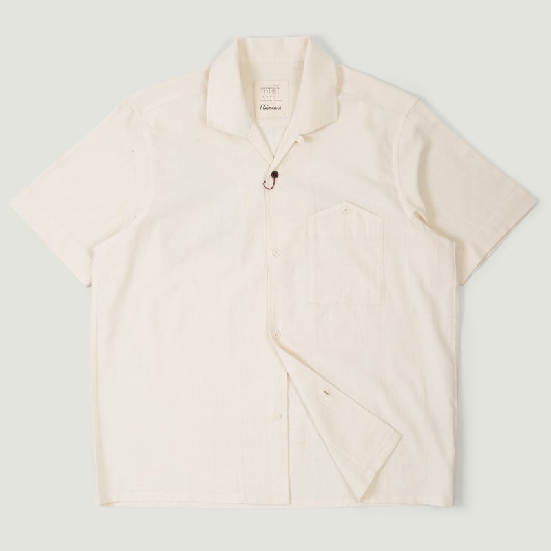 Vignettes KARDO x FLANEURS chemisette Shirt Khadi Handloom Natural patchwork
