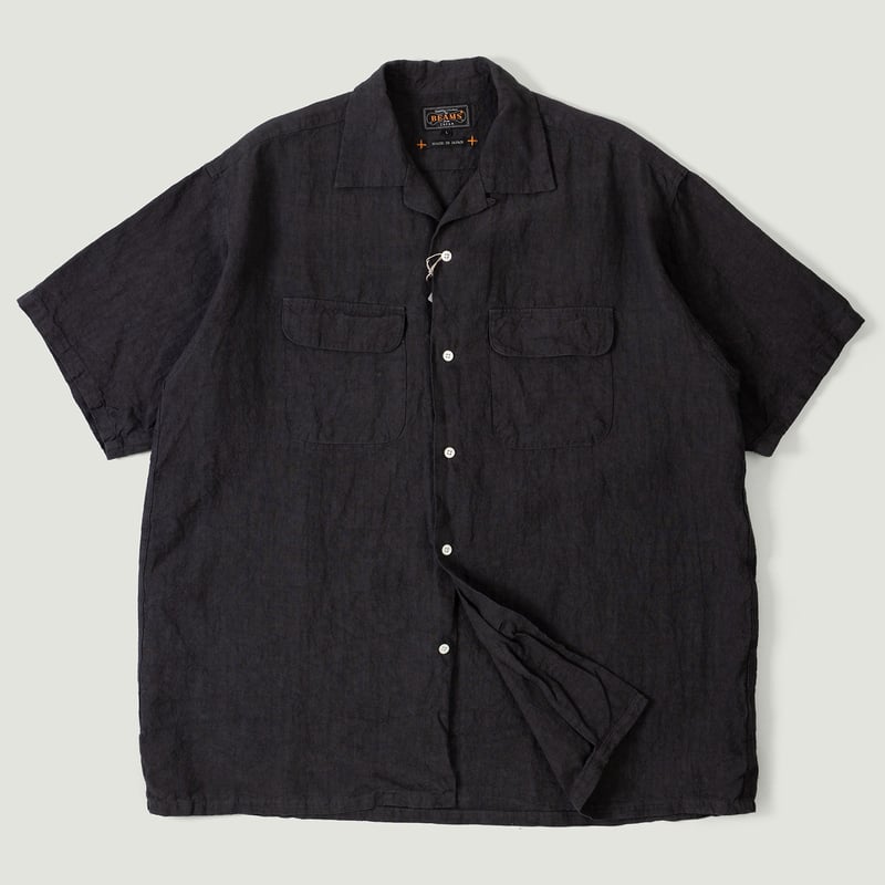 Vignettes flaneurs BEAMS PLUS chemisette Open Collar Linen Charcoal