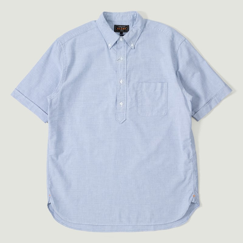 Vignettes flaneurs BEAMS PLUS chemisette B.D. Pullover Short Sleeve Oxford Sax