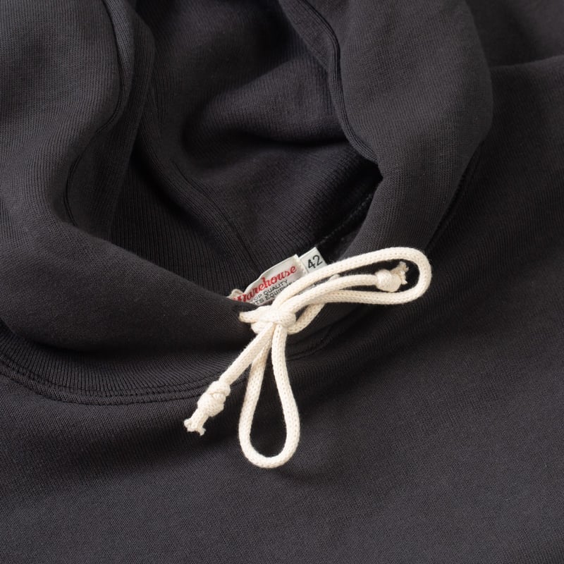 détails flaneurs WAREHOUSE & CO.  Lot. 450 Two Needle Hooded Sweatshirt sumikuro (2)