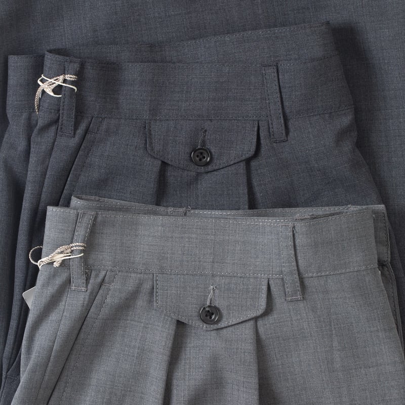 détail BEAMS PLUS  2 Pleats Shorts Wool Tropical  (2)