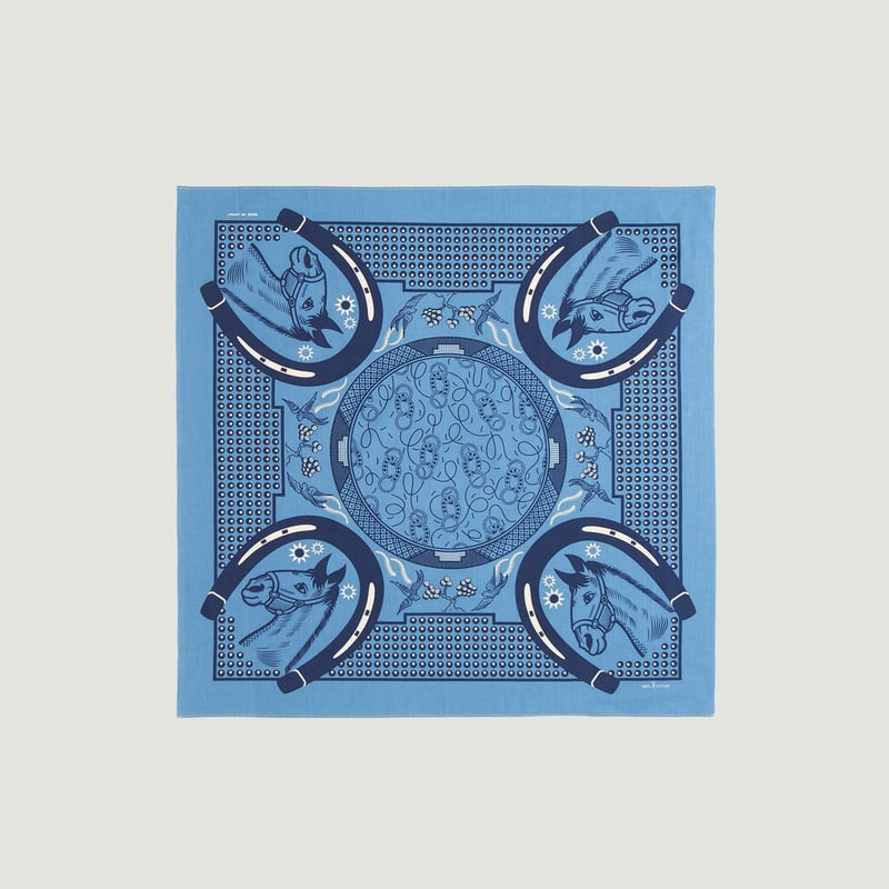 Vignette flaneurs ONE EAR BRAND Uma Bandana Equestrian Blue