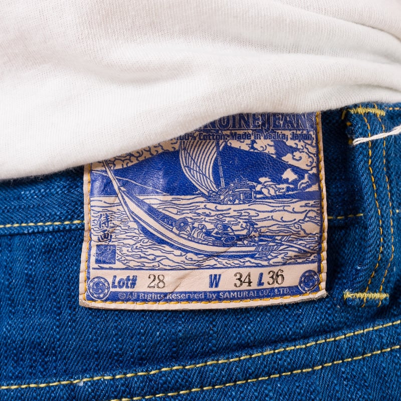 image flâneurs SAMURAI JEANS / S6100XX 15oz-SH Seigaiha Slim Straight Zipper détail patch