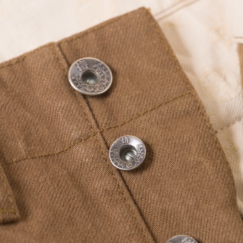 image flâneurs SAMURAI JEANS / SJ42CP 15oz Heavy Selvedge Chino Khaki détail bouton
