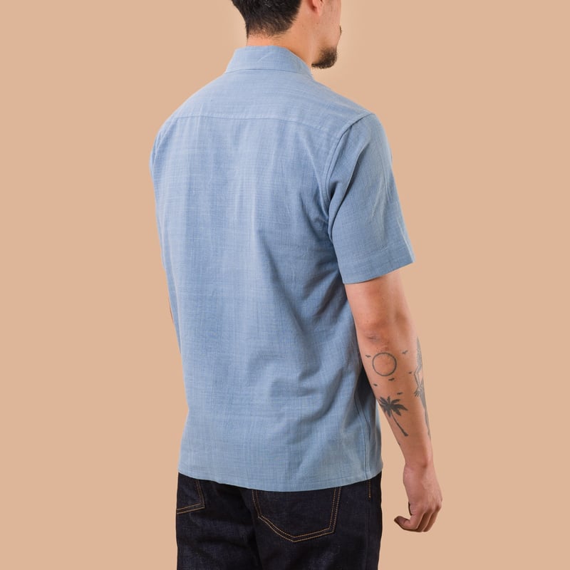 KARDO x FLANEURS / S/S Shirt Khadi Handloom Light Indigo